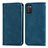 Coque Portefeuille Livre Cuir Etui Clapet S04D pour Samsung Galaxy F02S SM-E025F Bleu