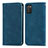 Coque Portefeuille Livre Cuir Etui Clapet S04D pour Samsung Galaxy M02s Bleu