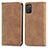 Coque Portefeuille Livre Cuir Etui Clapet S04D pour Samsung Galaxy M02s Marron