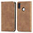 Coque Portefeuille Livre Cuir Etui Clapet S04D pour Samsung Galaxy M11 Marron