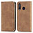 Coque Portefeuille Livre Cuir Etui Clapet S04D pour Samsung Galaxy M40 Marron