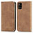 Coque Portefeuille Livre Cuir Etui Clapet S04D pour Samsung Galaxy M40S Marron