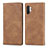 Coque Portefeuille Livre Cuir Etui Clapet S04D pour Samsung Galaxy Note 10 Plus 5G Marron