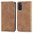 Coque Portefeuille Livre Cuir Etui Clapet S04D pour Samsung Galaxy S20 Marron