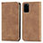 Coque Portefeuille Livre Cuir Etui Clapet S04D pour Samsung Galaxy S20 Plus 5G Marron