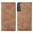 Coque Portefeuille Livre Cuir Etui Clapet S04D pour Samsung Galaxy S21 FE 5G Marron