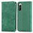 Coque Portefeuille Livre Cuir Etui Clapet S04D pour Sony Xperia 10 IV SO-52C Vert