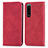 Coque Portefeuille Livre Cuir Etui Clapet S04D pour Sony Xperia 5 III SO-53B Rouge