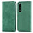 Coque Portefeuille Livre Cuir Etui Clapet S04D pour Sony Xperia 5 III SO-53B Vert