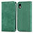 Coque Portefeuille Livre Cuir Etui Clapet S04D pour Sony Xperia Ace III SOG08 Vert