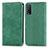 Coque Portefeuille Livre Cuir Etui Clapet S04D pour Vivo Y11s Vert