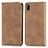 Coque Portefeuille Livre Cuir Etui Clapet S04D pour Wiko Jerry 4 Marron