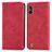 Coque Portefeuille Livre Cuir Etui Clapet S04D pour Wiko Y81 Rouge