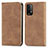 Coque Portefeuille Livre Cuir Etui Clapet S04D pour Xiaomi Redmi 9 Power Marron