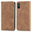 Coque Portefeuille Livre Cuir Etui Clapet S04D pour Xiaomi Redmi 9A Marron