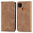 Coque Portefeuille Livre Cuir Etui Clapet S04D pour Xiaomi Redmi 9C NFC Marron