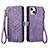 Coque Portefeuille Livre Cuir Etui Clapet S05D pour Apple iPhone 13 Violet