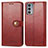 Coque Portefeuille Livre Cuir Etui Clapet S05D pour Motorola Moto Edge 20 5G Rouge