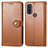 Coque Portefeuille Livre Cuir Etui Clapet S05D pour Motorola Moto G Pure Marron