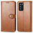 Coque Portefeuille Livre Cuir Etui Clapet S05D pour Oppo Reno6 Pro 5G India Marron