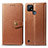 Coque Portefeuille Livre Cuir Etui Clapet S05D pour Realme C25Y India Marron