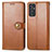 Coque Portefeuille Livre Cuir Etui Clapet S05D pour Samsung Galaxy A24 4G Marron