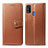 Coque Portefeuille Livre Cuir Etui Clapet S05D pour Samsung Galaxy M21 Marron