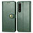 Coque Portefeuille Livre Cuir Etui Clapet S05D pour Sony Xperia 1 III Vert