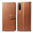 Coque Portefeuille Livre Cuir Etui Clapet S05D pour Sony Xperia 10 III SO-52B Marron