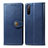 Coque Portefeuille Livre Cuir Etui Clapet S05D pour Sony Xperia 10 III SOG04 Bleu