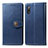 Coque Portefeuille Livre Cuir Etui Clapet S05D pour Sony Xperia Ace II SO-41B Bleu