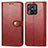Coque Portefeuille Livre Cuir Etui Clapet S05D pour Xiaomi Redmi 10 India Rouge