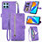 Coque Portefeuille Livre Cuir Etui Clapet S06D pour Huawei Honor X6 5G Violet