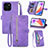 Coque Portefeuille Livre Cuir Etui Clapet S06D pour Huawei Honor X6a Violet