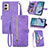 Coque Portefeuille Livre Cuir Etui Clapet S06D pour Motorola Moto G53 5G Violet