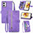 Coque Portefeuille Livre Cuir Etui Clapet S06D pour Motorola Moto G73 5G Violet