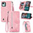 Coque Portefeuille Livre Cuir Etui Clapet S06D pour Nokia C12 Plus Rose