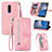 Coque Portefeuille Livre Cuir Etui Clapet S06D pour Nokia C3 Rose