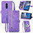 Coque Portefeuille Livre Cuir Etui Clapet S06D pour Nokia C3 Violet