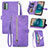 Coque Portefeuille Livre Cuir Etui Clapet S06D pour Nokia G22 Violet