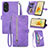 Coque Portefeuille Livre Cuir Etui Clapet S06D pour Oppo Reno8 T 4G Violet