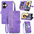 Coque Portefeuille Livre Cuir Etui Clapet S06D pour Realme C55 Violet