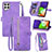 Coque Portefeuille Livre Cuir Etui Clapet S06D pour Samsung Galaxy A22 4G Violet