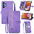 Coque Portefeuille Livre Cuir Etui Clapet S06D pour Samsung Galaxy A32 5G Violet