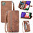 Coque Portefeuille Livre Cuir Etui Clapet S06D pour Samsung Galaxy F42 5G Marron