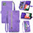 Coque Portefeuille Livre Cuir Etui Clapet S06D pour Samsung Galaxy F42 5G Violet