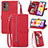 Coque Portefeuille Livre Cuir Etui Clapet S06D pour Samsung Galaxy M13 5G Rouge