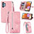 Coque Portefeuille Livre Cuir Etui Clapet S06D pour Samsung Galaxy M32 5G Rose