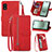 Coque Portefeuille Livre Cuir Etui Clapet S06D pour Sharp Aquos wish3 Rouge