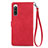 Coque Portefeuille Livre Cuir Etui Clapet S06D pour Sony Xperia 10 IV SO-52C Rouge